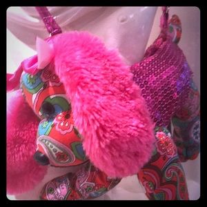 Poochie & Co. Sequined Pink Doggy Crossbody Bag